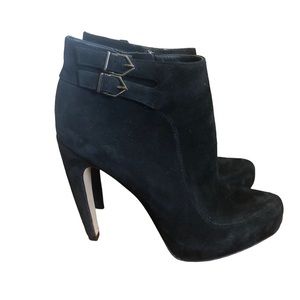 Sam Edelman black suede heel ankle boots/booties